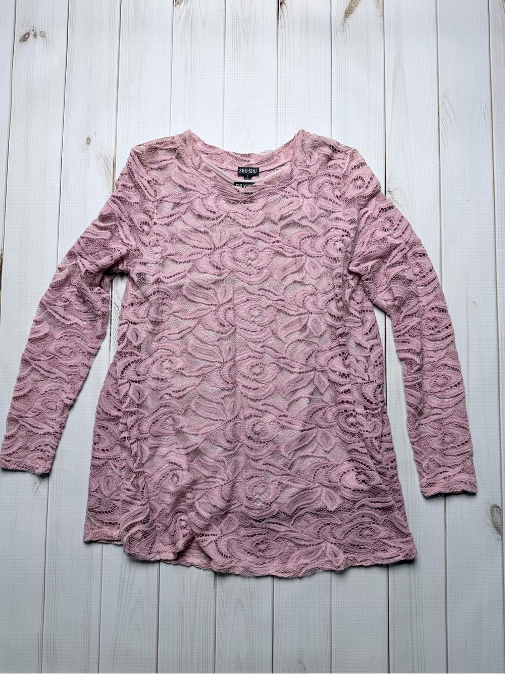 Soft Pink Lace Long-Sleeve Tee by Sonoma